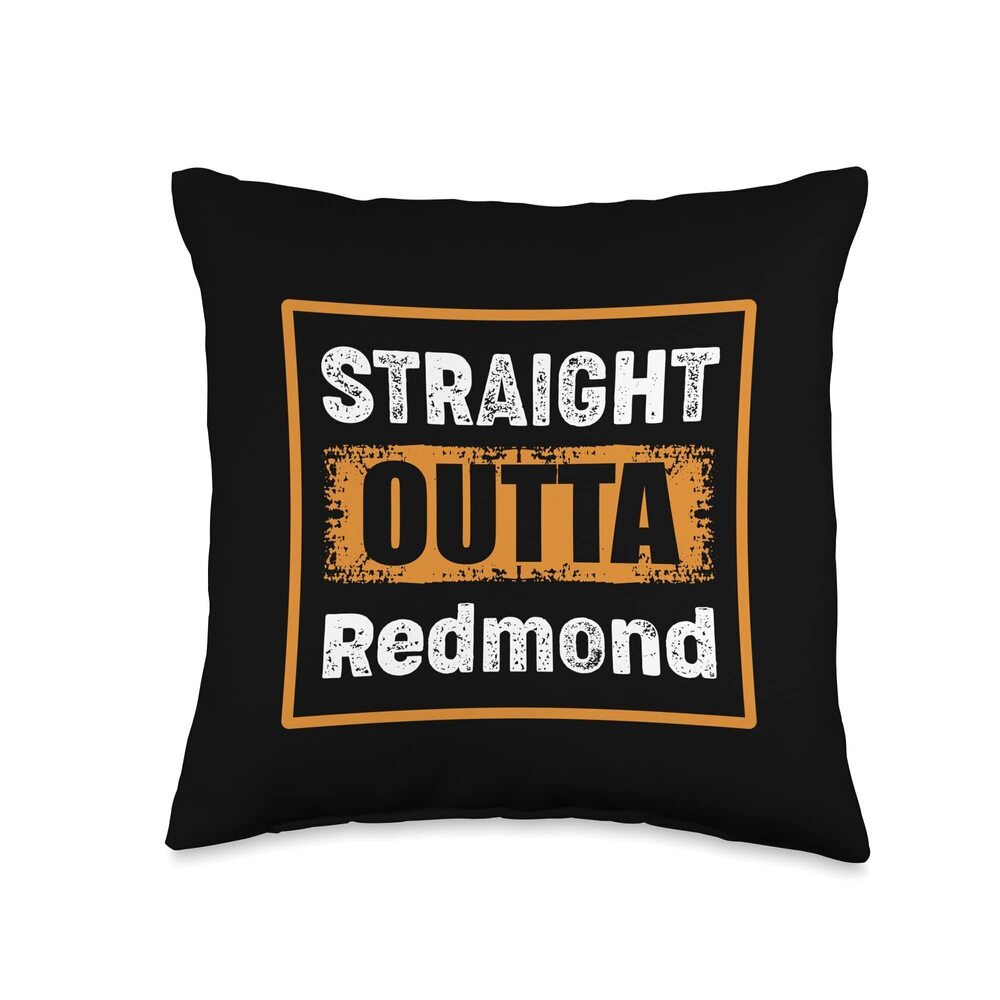 8613 Straight Outta Redmond Washington USA Humor Vintage Throw Pillow